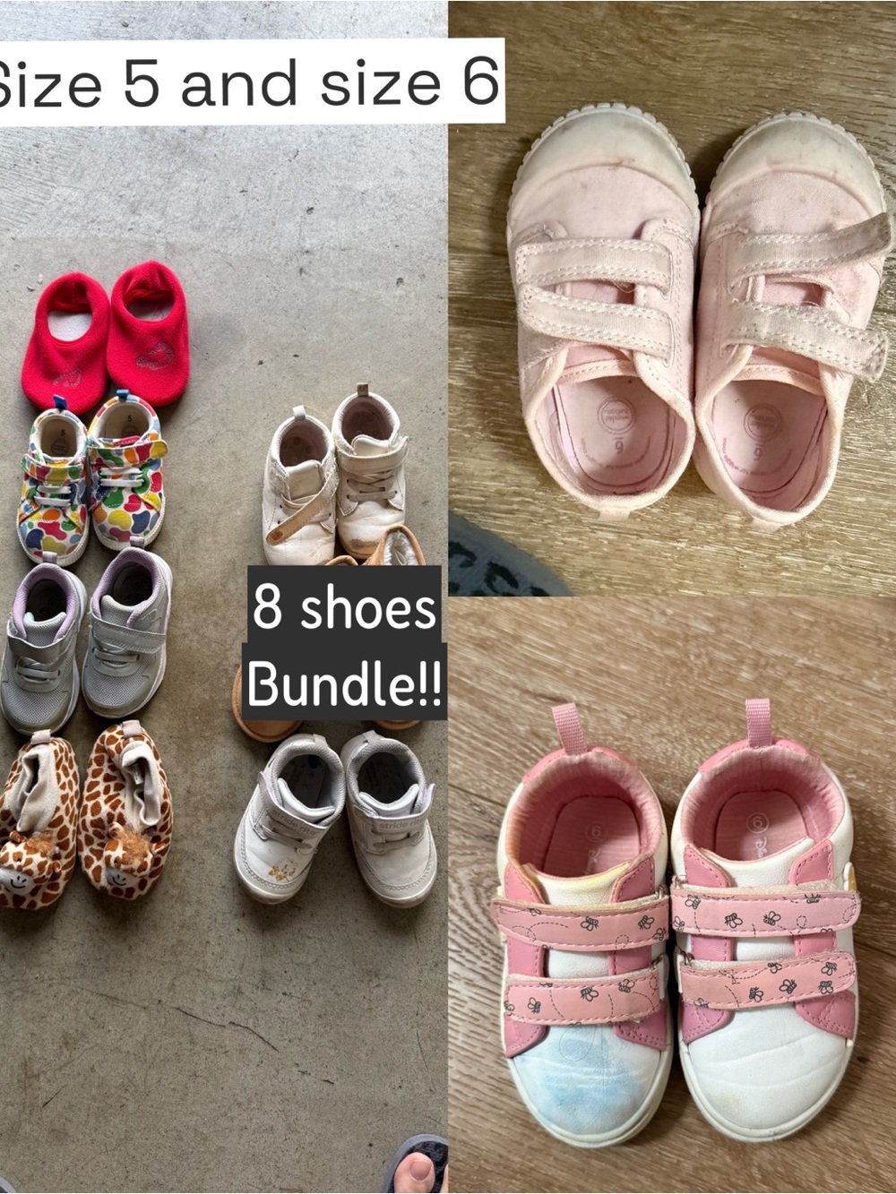 Kids Pink Multi-Shoe Bundle - 8 Pairs of Girls' Shoes toddler shoes kids sneaker